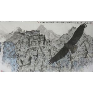 万里城国画 展翅